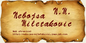 Nebojša Miletaković vizit kartica